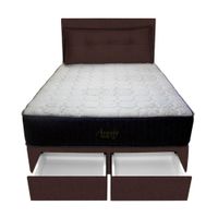 Dormitorio Pocket Vip +2 Caj. 1.5 Plz + Cabecera +Cojin - Chocolate