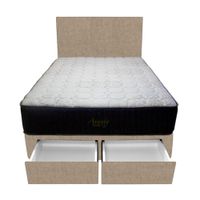 Dormitorio Pocket Vip + 2 Cajones 1.5 Plz + Cabecera - Beige Claro