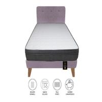 Dormitorio Turin Slim 1.5 Plz + Cabecera + Almohada - Lila