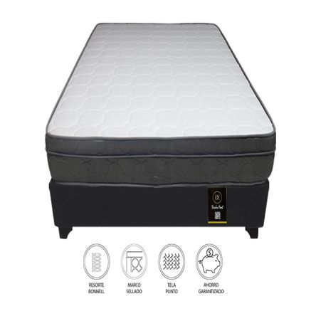 Cama Turin 2 Plz + 2 almohadas - Negro Cama Turin 2 Plz + 2 almohadas - Negro