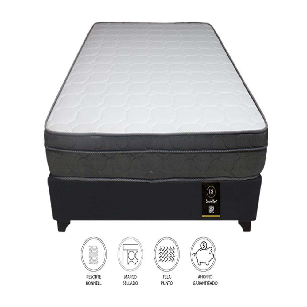 Cama Turin 2 Plz + 2 almohadas - Negro