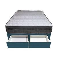 Cama Turin + 2 Cajones 1.5 Plz + 1 Almohada - Cobalto