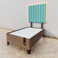 Dormitorio Enns + Cabecera Led Córdoba 1.5 plz - Jade y Catania