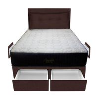 Dormitorio Pocket Vip + 4 Caj. 1.5 Plz + Cabecera + Cojin - Chocolate