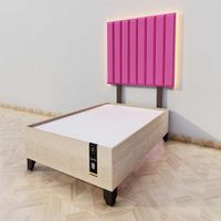 Dormitorio Enns + Cabecera Led Córdoba 1.5 plz - Fucsia y Damasco