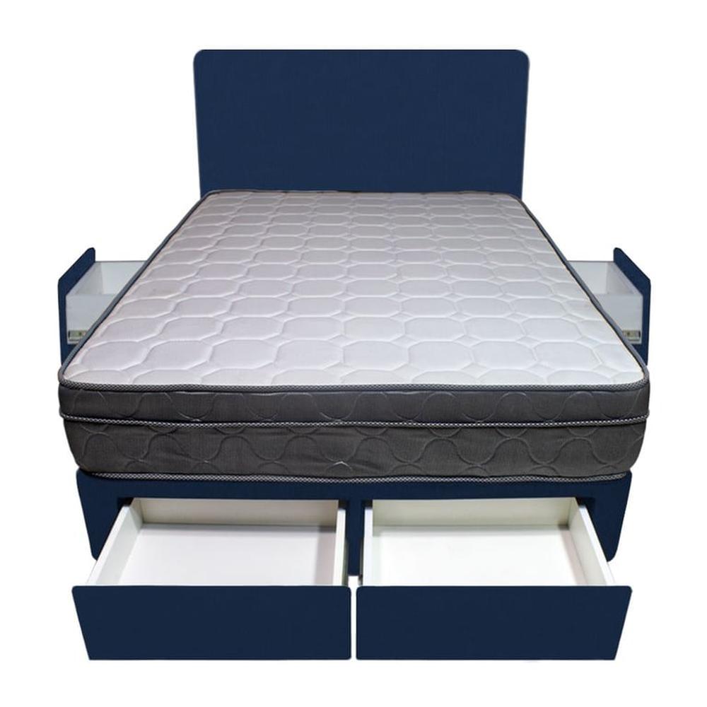 Dormitorio Turin + 4 Cajones 2 Plz + Cabecera - Azul Marino