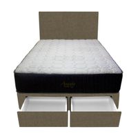 Dormitorio Pocket Vip + 2 Cajones 2 Plz + Cabecera - Beige Oscuro