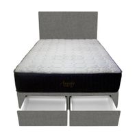 Dormitorio Pocket Vip + 2 Cajones 2 Plz + Cabecera - Gris Oscuro