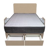 Dormitorio Turin + 4 Cajones 1.5 Plz + Cabecera - Beige Claro