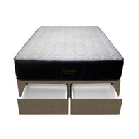 Cama Pocket Vip + 2 Cajones 1.5 Plz + 2 almohadas - Beige Oscuro