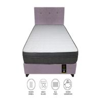Dormitorio Turin 1.5 Plz + Cabecera + 1 Almohada - Lila