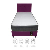 Dormitorio Turin 1.5 Plz + Cabecera + 1 Almohada - Purpura