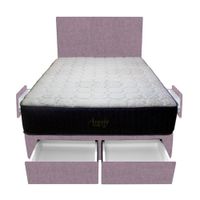 Dormitorio Pocket Vip + 4 Cajones 1.5 Plz + Cabecera - Lila