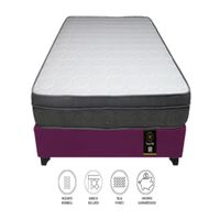 Cama Turin 1.5 Plz + 1 Almohada - Purpura