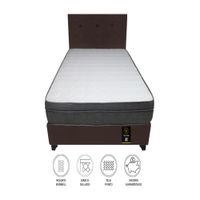 Dormitorio Turin 1.5 Plz + Cabecera + 1 Almohada - Chocolate