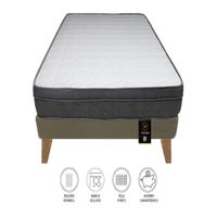 Cama Turin Slim 1.5 Plz + 1 almohada - Beige Oscuro