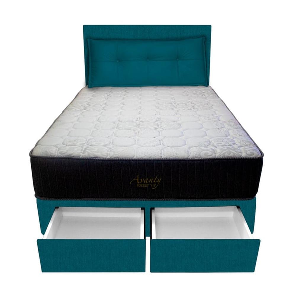 Dormitorio Pocket Vip + 2 Caj. 2 Plz + Cabecera + Cojin - Cobalto Dormitorio Pocket Vip + 2 Caj. 2 Plz + Cabecera + Cojin - Cobalto