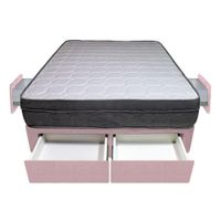 Cama Turin + 4 Cajones 1.5 Plz + 1 almohadas - Rosado