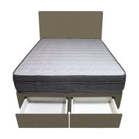 Dormitorio Turin + 2 Cajones 1.5 Plz + Cabecera - Beige Oscuro