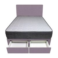 Dormitorio Turin + 2 Cajones 1.5 Plz + Cabecera - Lila