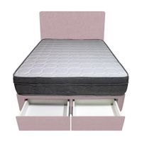 Dormitorio Turin + 2 Cajones 1.5 Plz + Cabecera - Rosado