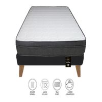 Cama Turin Slim 1.5 Plz + 1 almohada - Negro