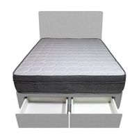 Dormitorio Turin + 2 Cajones 1.5 Plz + Cabecera - Gris Claro