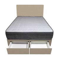 Dormitorio Turin + 2 Cajones 1.5 Plz + Cabecera - Beige Claro