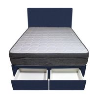 Dormitorio Turin + 2 Cajones 1.5 Plz + Cabecera - Azul Marino