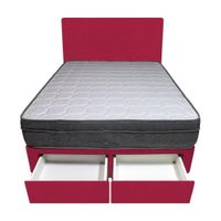 Dormitorio Turin + 2 Cajones 1.5 Plz + Cabecera - Rojo