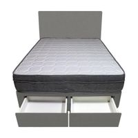 Dormitorio Turin + 2 Cajones 1.5 Plz + Cabecera - Gris Oscuro