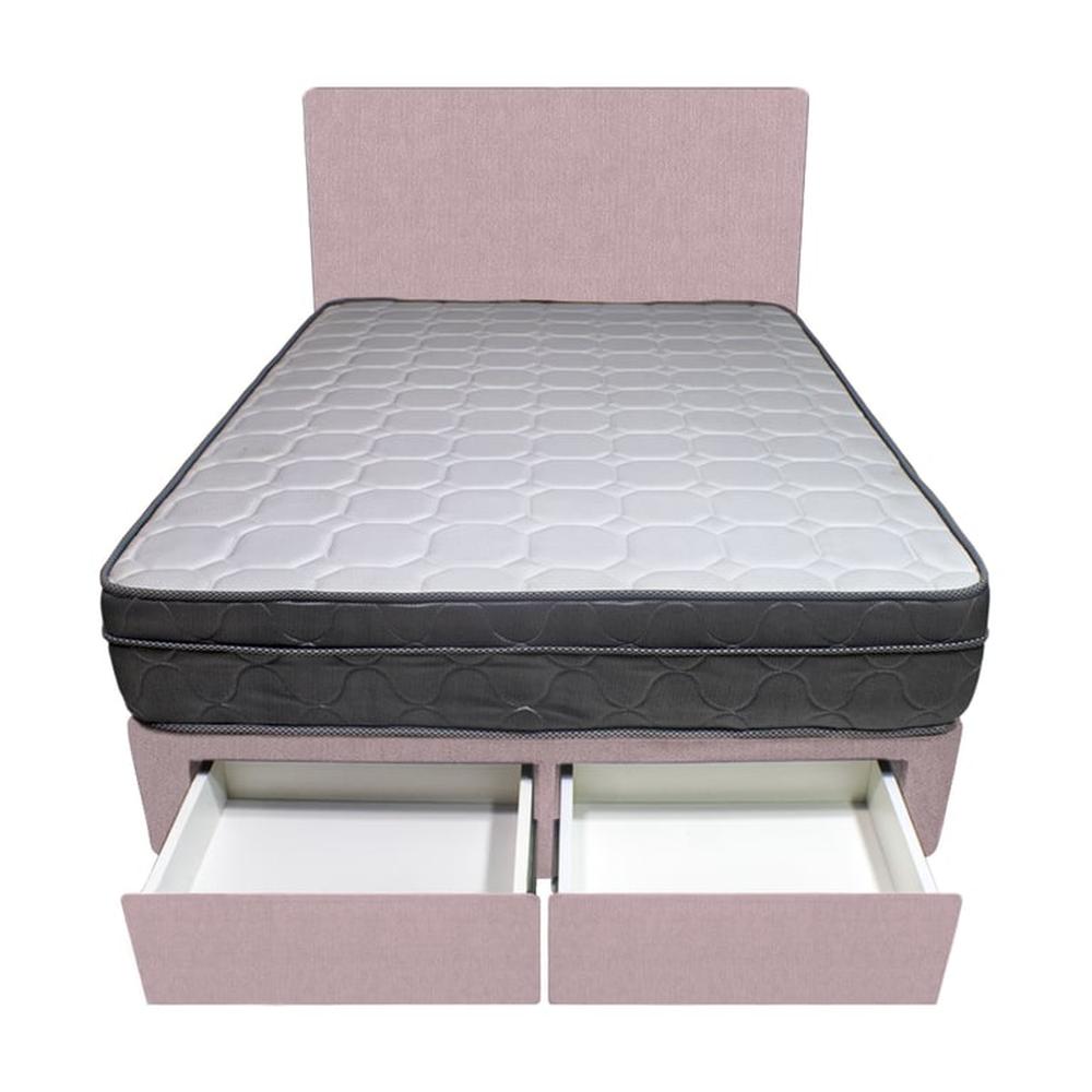 Dormitorio Turin + 2 Cajones 2 Plz + Cabecera - Rosado Dormitorio Turin + 2 Cajones 2 Plz + Cabecera - Rosado