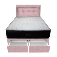 Dormitorio Pocket Vip + 2 Caj. 2 Plz + Cabecera + Cojin - Rosado
