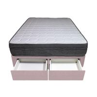 Cama Turin + 2 Cajones 1.5 Plz + 1 Almohada - Rosado