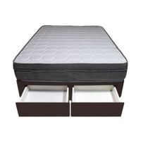 Cama Turin + 2 Cajones 1.5 Plz + 1 Almohada - Chocolate