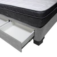 Cama Turin + 2 Cajones 1.5 Plz + 1 Almohada - Gris Claro