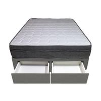 Cama Turin + 2 Cajones 1.5 Plz + 1 Almohada - Gris Oscuro
