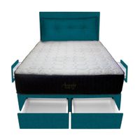 Dormitorio Pocket Vip + 4 Caj. 1.5 Plz + Cabecera + Cojin - Cobalto