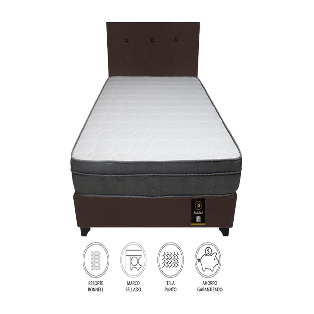 Dormitorio Turin 2 Plz + Cabecera + 2 Almohadas - Chocolate