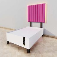 Dormitorio Enns + Cabecera Led Córdoba 2 plz - Fucsia y Blanco