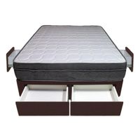 Cama Turin + 4 Cajones 2 Plz + 2 almohadas - Chocolate
