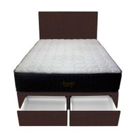 Dormitorio Pocket Vip + 2 Cajones 1.5 Plz + Cabecera - Chocolate
