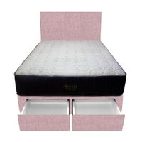 Dormitorio Pocket Vip + 2 Cajones 2 Plz + Cabecera - Rosado