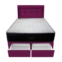 Dormitorio Pocket Vip +2 Caj. 1.5 Plz + Cabecera +Cojin - Purpura