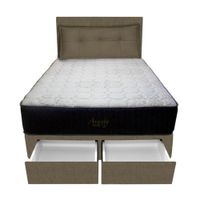 Dormitorio Pocket Vip +2 Caj. 1.5 Plz + Cabecera +Cojin - Beige Oscuro