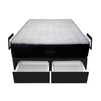 Cama Pocket Vip + 4 Cajones 1.5 Plz + 1 almohada - Negro