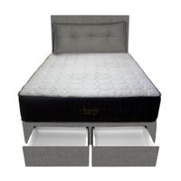 Dormitorio Pocket Vip +2 Caj. 1.5 Plz + Cabecera +Cojin - Gris Oscuro