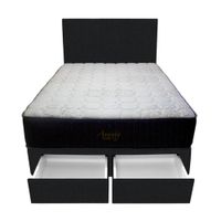 Dormitorio Pocket Vip + 2 Cajones 1.5 Plz + Cabecera - Negro