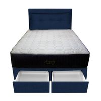 Dormitorio Pocket Vip +2 Caj. 1.5 Plz + Cabecera +Cojin - Azul Marino