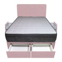 Dormitorio Turin + 4 Cajones 1.5 Plz + Cabecera - Rosado